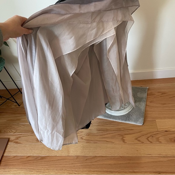 Halston Heritage Black Satin Organza Sleeveless Ombre Degrade Tiered Gown EUC 2 - Picture 10 of 12